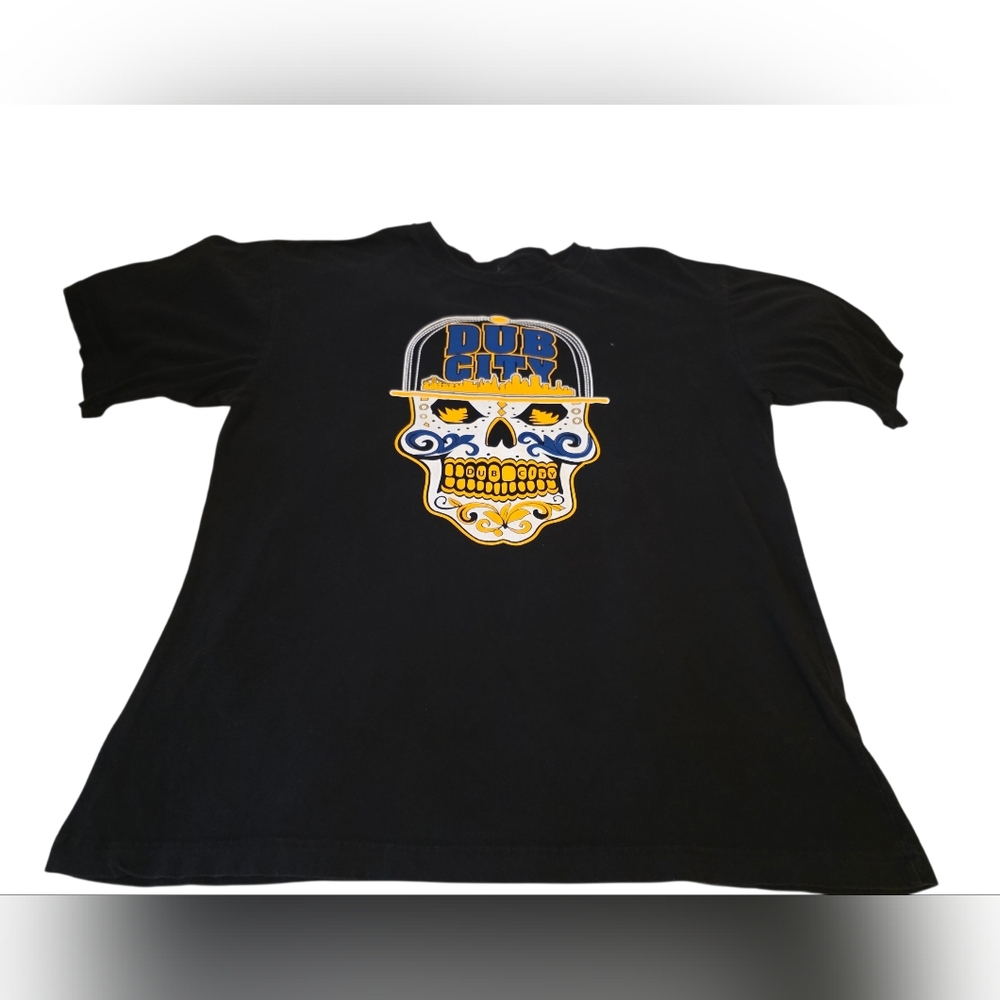 Black Golden State Warriora Dub City Sugar Skull Graphic T-Shirt Size XL